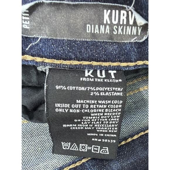 Kut From The Kloth Jeans Womens 16P Kurvy Diana Skinny Blue Dark Wash - Picture 4 of 9